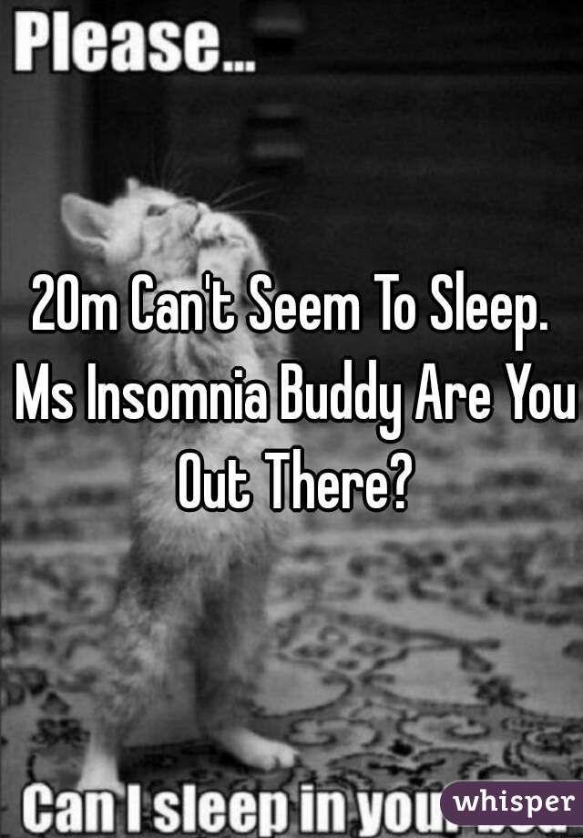 20m Can't Seem To Sleep. Ms Insomnia Buddy Are You Out There?
