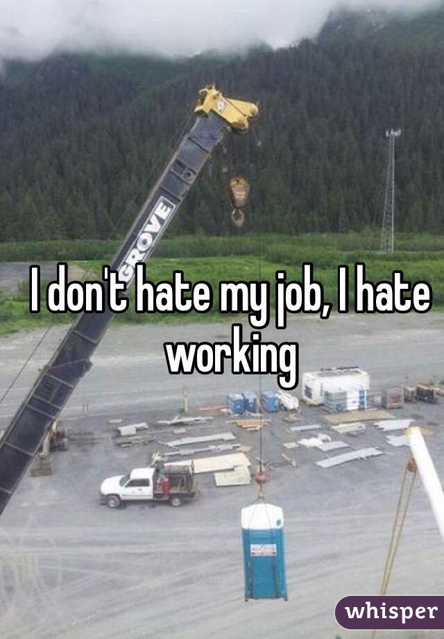 I don't hate my job, I hate working