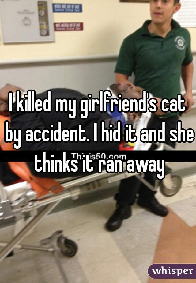 I killed my girlfriend's cat by accident. I hid it and she thinks it ran away