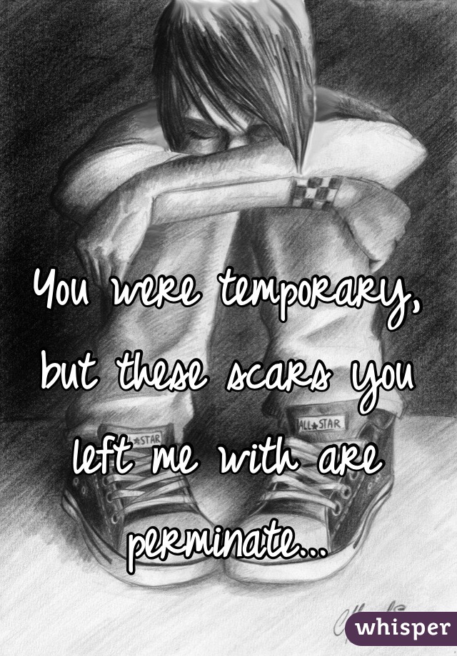 You were temporary, but these scars you left me with are perminate... 