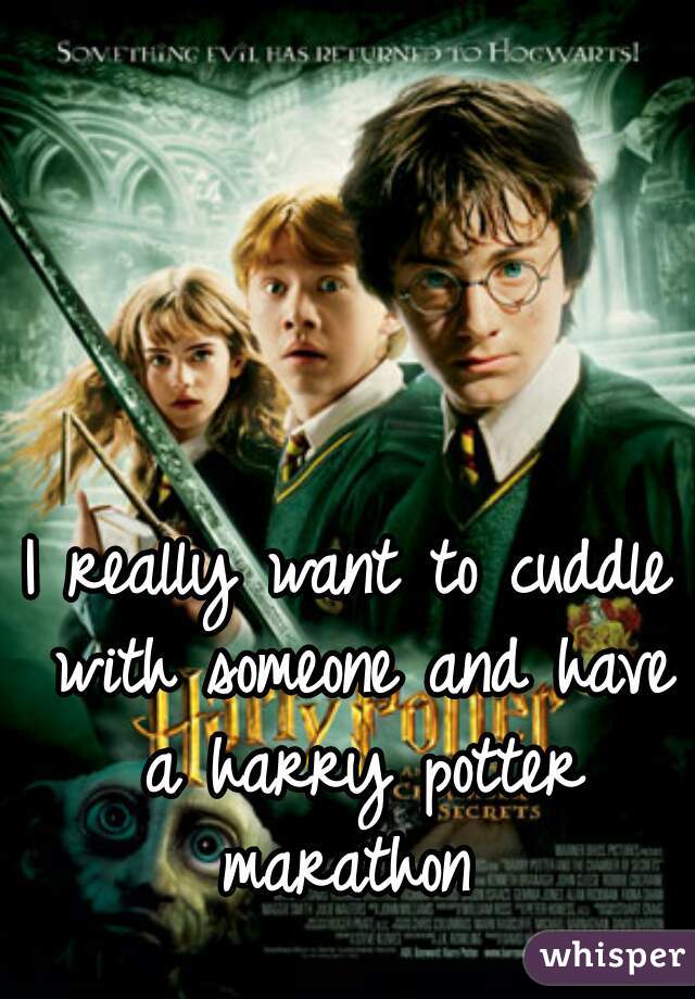 I really want to cuddle with someone and have a harry potter marathon 