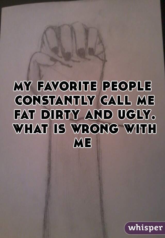 my favorite people constantly call me fat dirty and ugly. what is wrong with me 