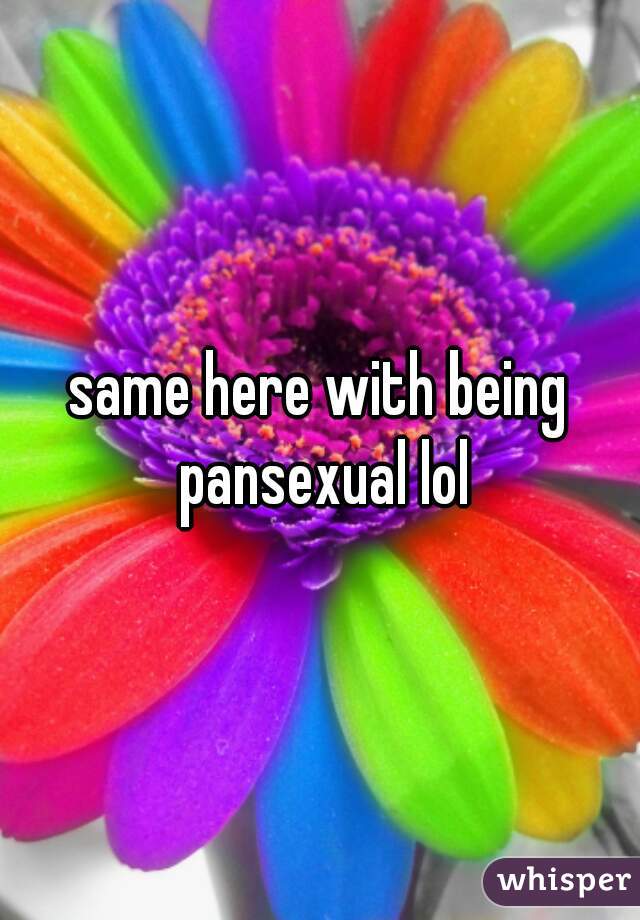 same here with being pansexual lol
