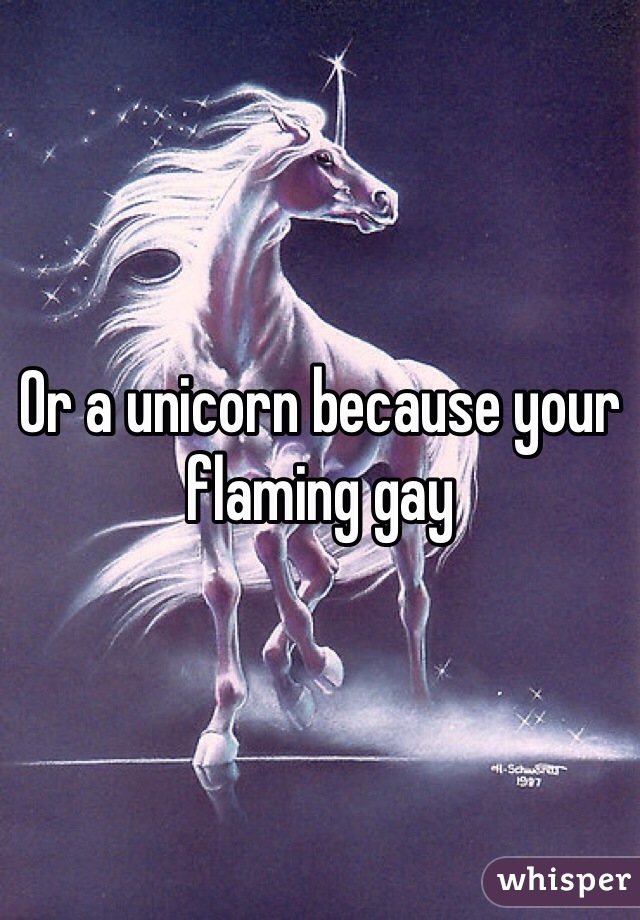 Or a unicorn because your flaming gay