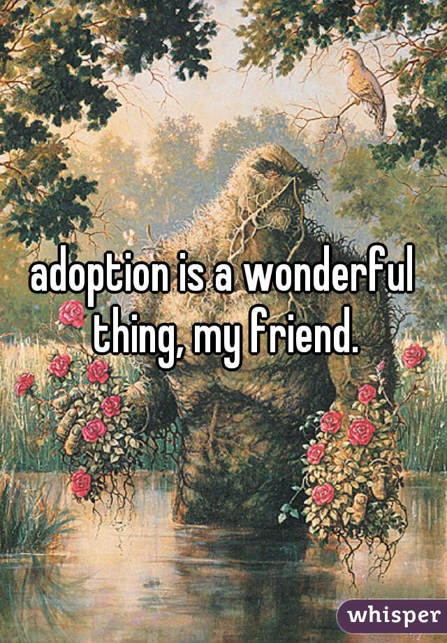 adoption is a wonderful thing, my friend.