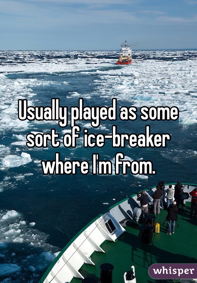 Usually played as some sort of ice-breaker where I'm from.