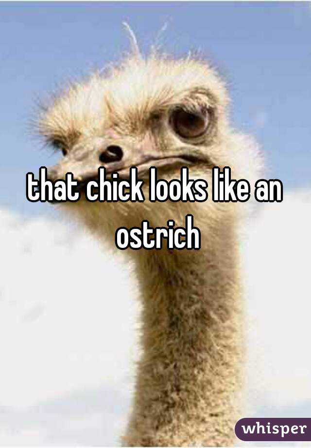 that chick looks like an ostrich