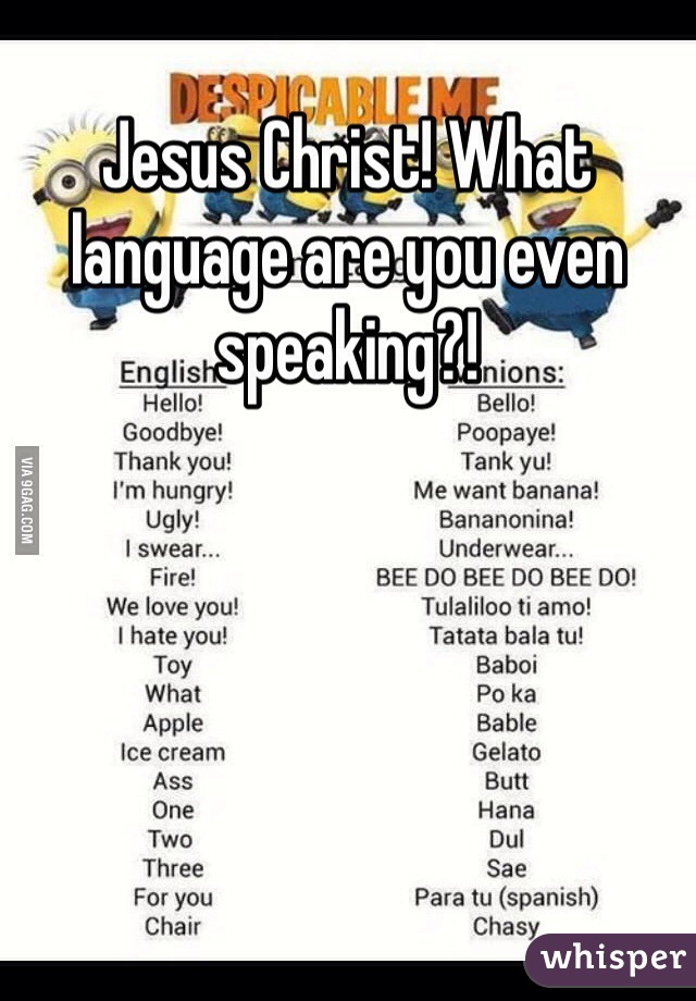 Jesus Christ! What language are you even speaking?!