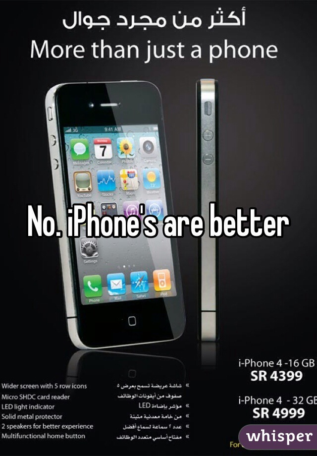 No. iPhone's are better
