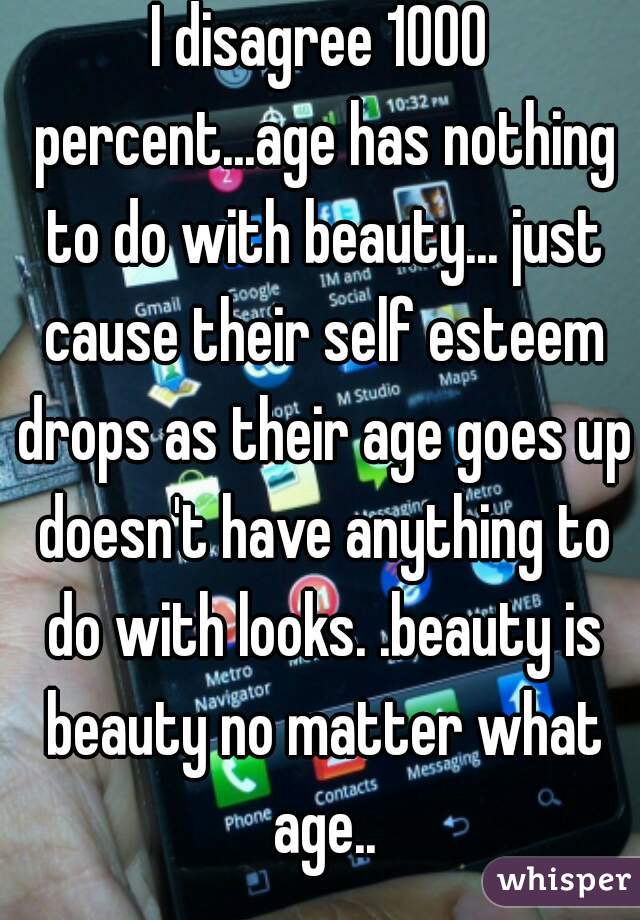 I disagree 1000 percent...age has nothing to do with beauty... just cause their self esteem drops as their age goes up doesn't have anything to do with looks. .beauty is beauty no matter what age..