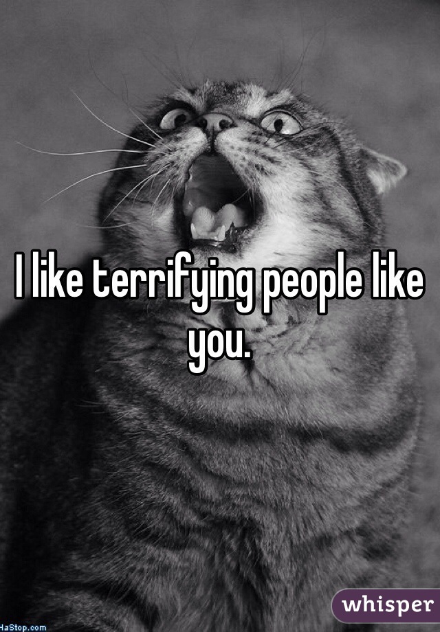 I like terrifying people like you.