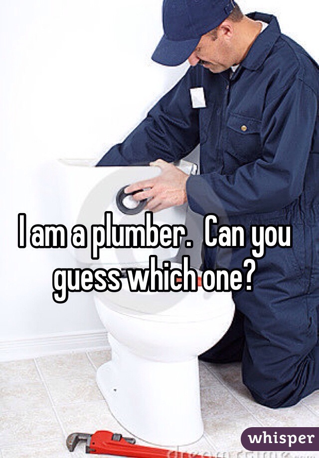 I am a plumber.  Can you guess which one?