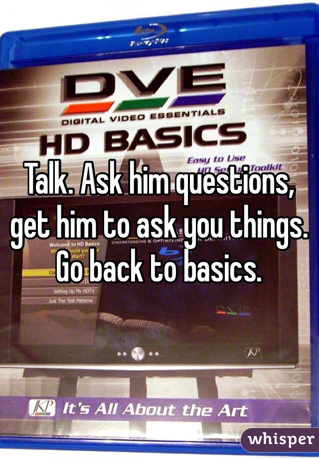 Talk. Ask him questions, get him to ask you things. Go back to basics.