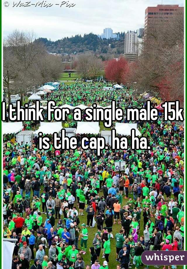 I think for a single male 15k is the cap. ha ha.
