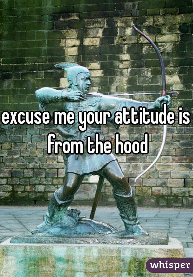 excuse me your attitude is from the hood