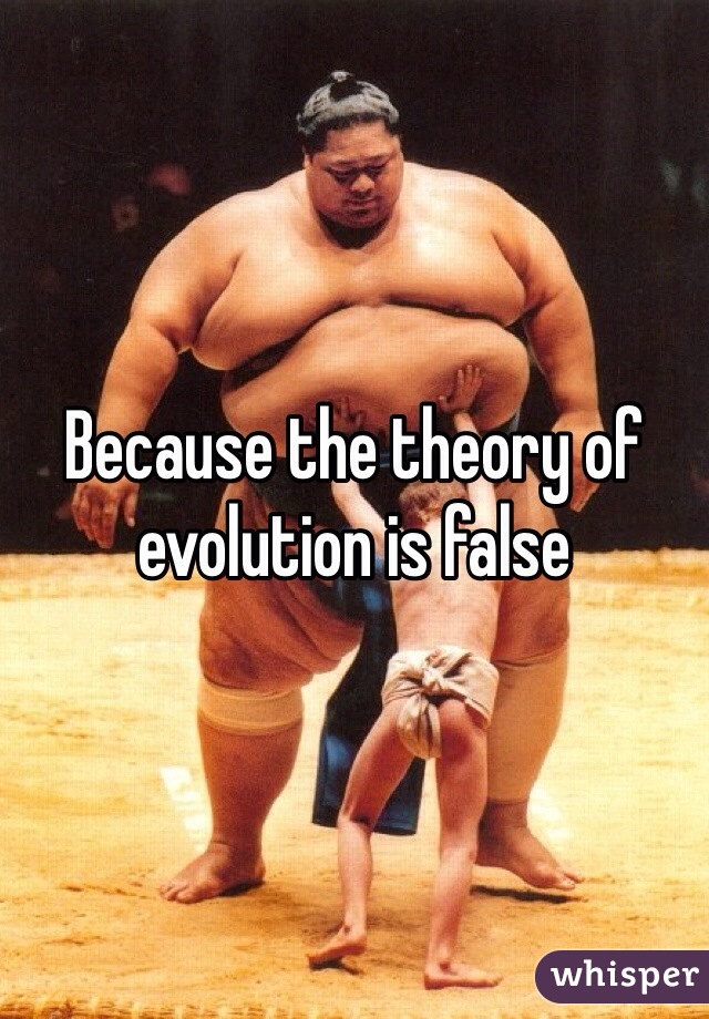 Because the theory of evolution is false