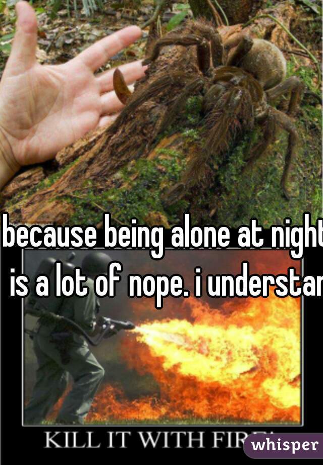 because being alone at night is a lot of nope. i understand