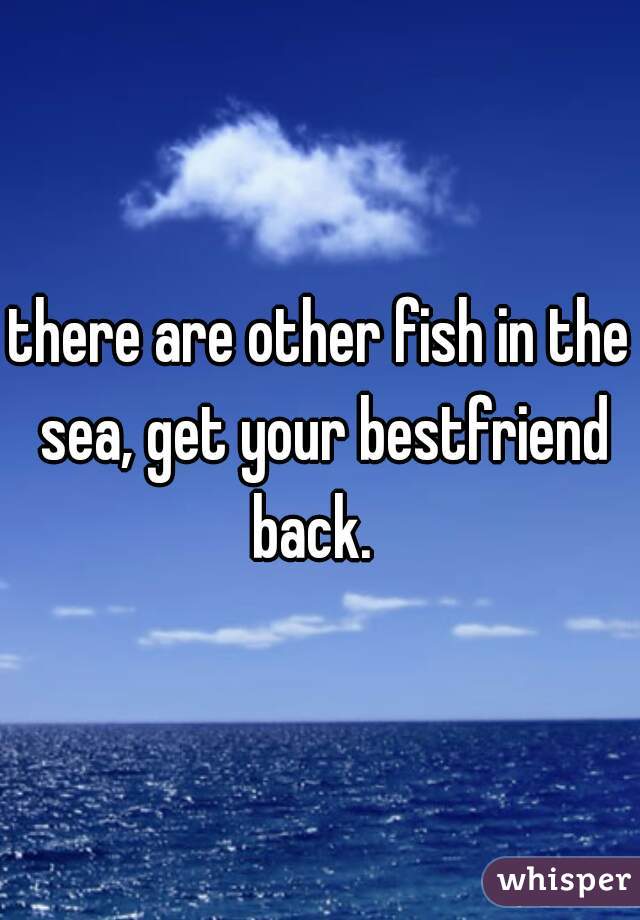 there are other fish in the sea, get your bestfriend back.  