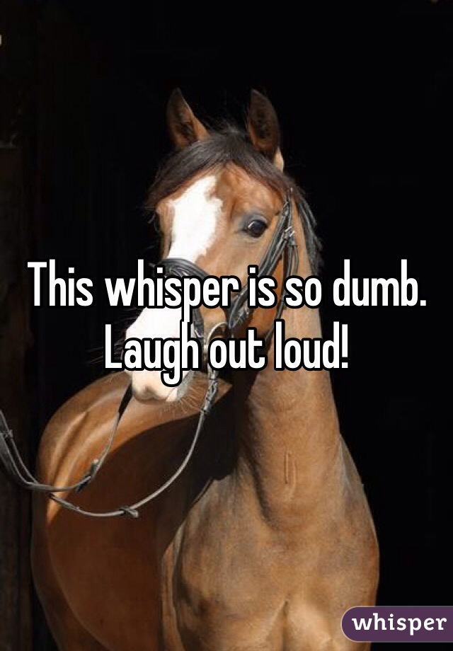 This whisper is so dumb. Laugh out loud!