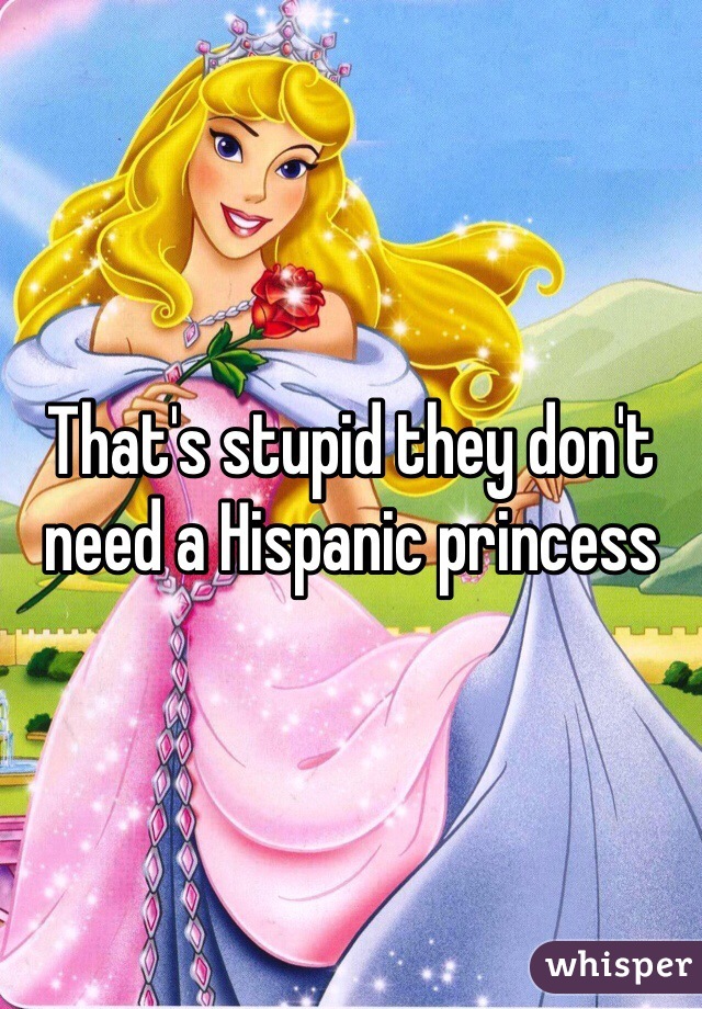 That's stupid they don't need a Hispanic princess 