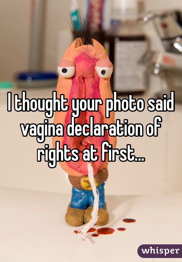 I thought your photo said vagina declaration of rights at first...