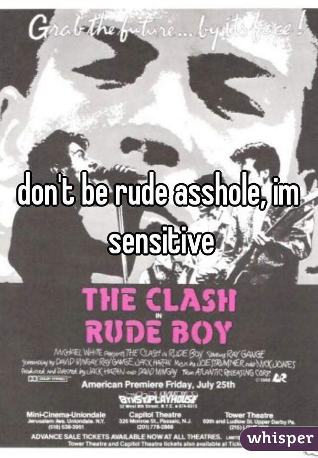 don't be rude asshole, im sensitive