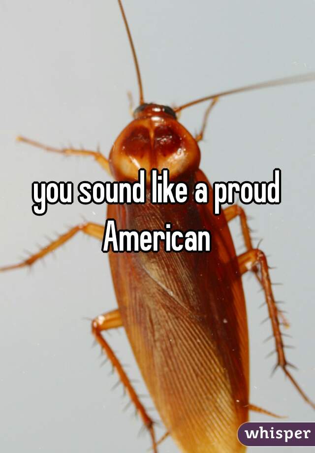 you sound like a proud American 