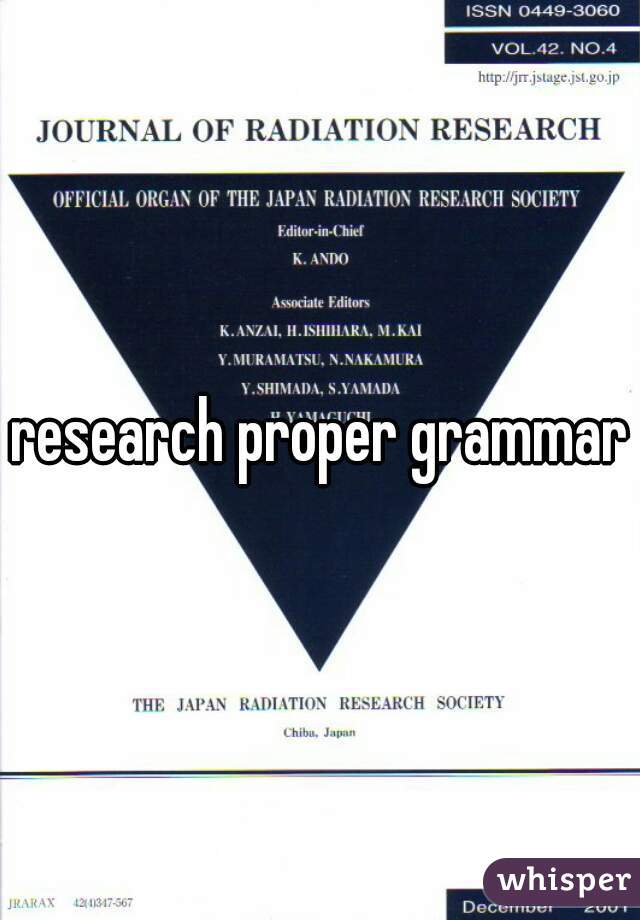 research proper grammar