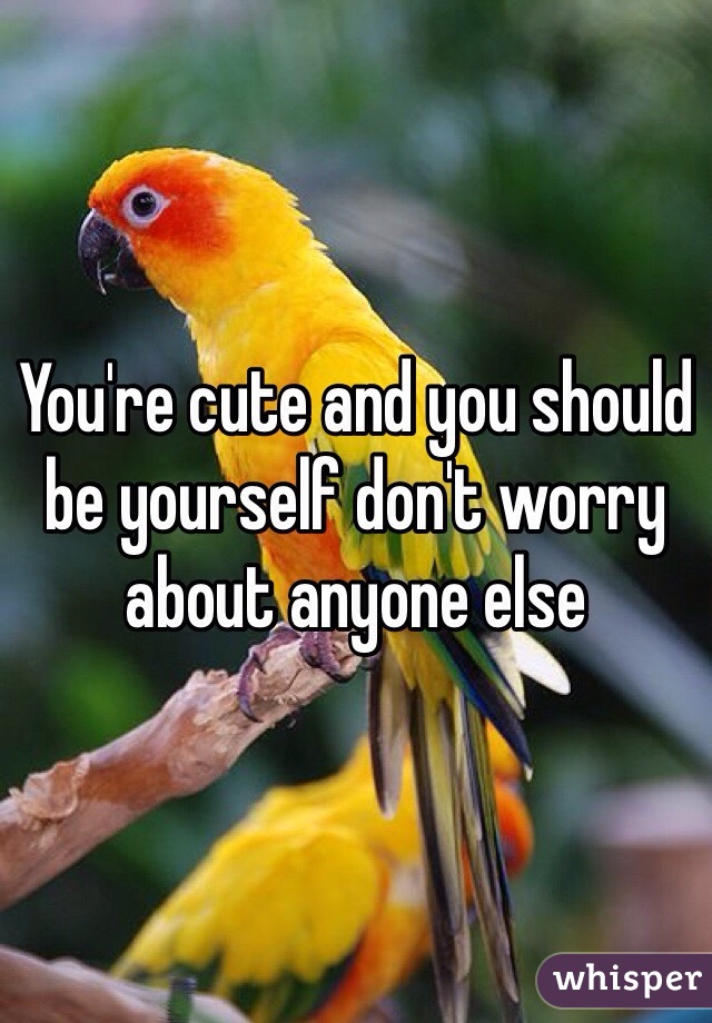 You're cute and you should be yourself don't worry about anyone else