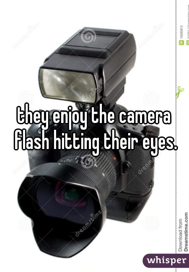 they enjoy the camera flash hitting their eyes.