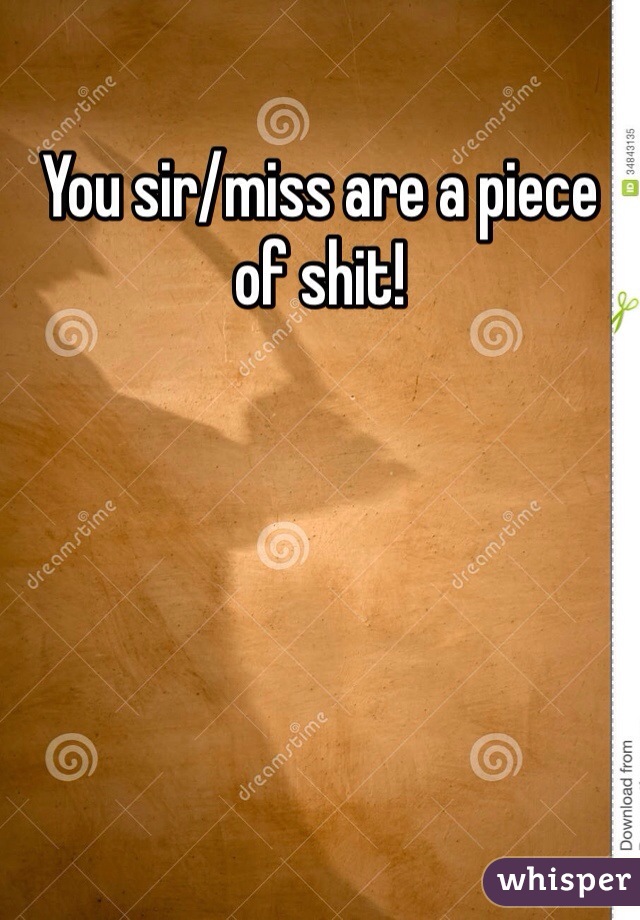 You sir/miss are a piece of shit!
