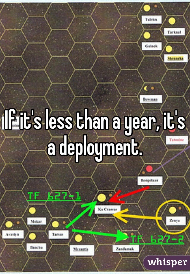 If it's less than a year, it's a deployment.