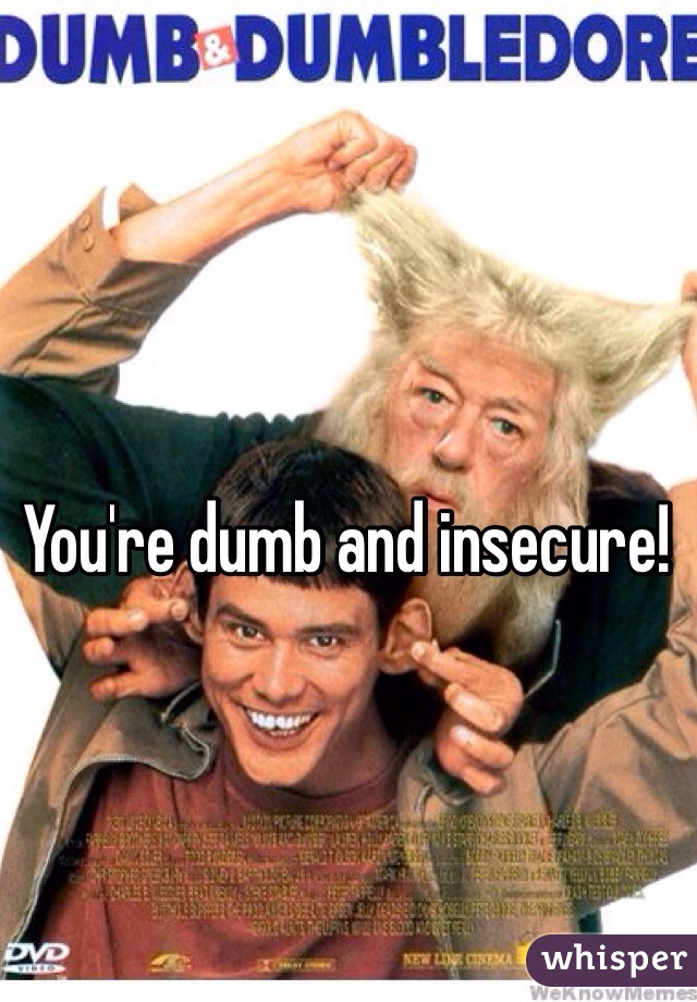 You're dumb and insecure!