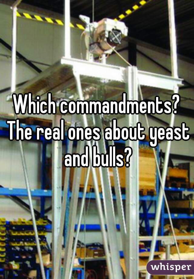 Which commandments? The real ones about yeast and bulls?