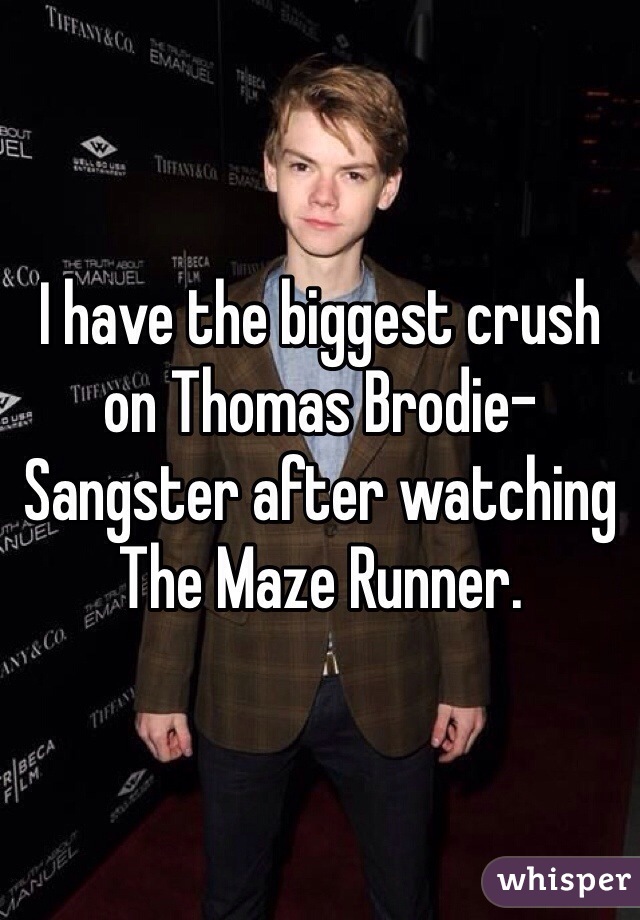 I have the biggest crush on Thomas Brodie-Sangster after watching The Maze Runner. 