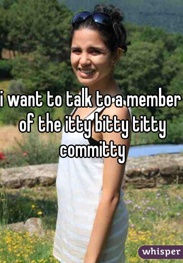 i want to talk to a member of the itty bitty titty committy