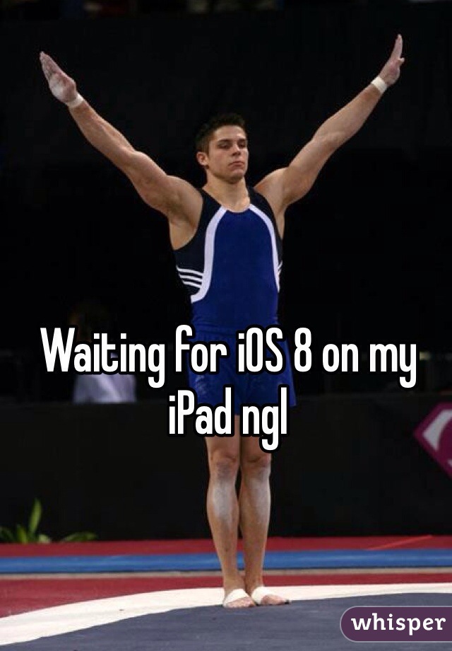 Waiting for iOS 8 on my iPad ngl
