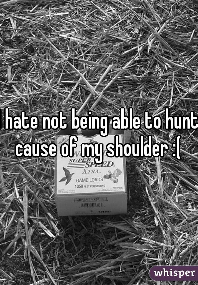 I hate not being able to hunt cause of my shoulder :( 