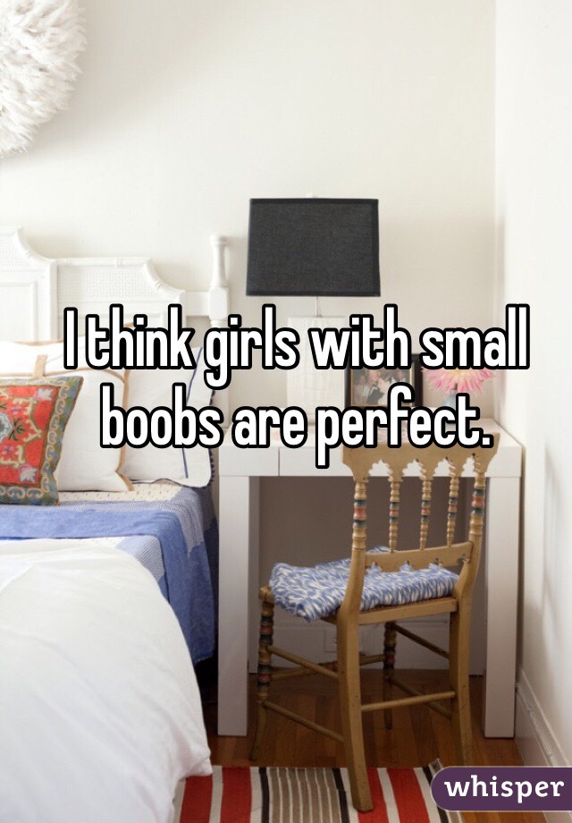 I think girls with small boobs are perfect. 