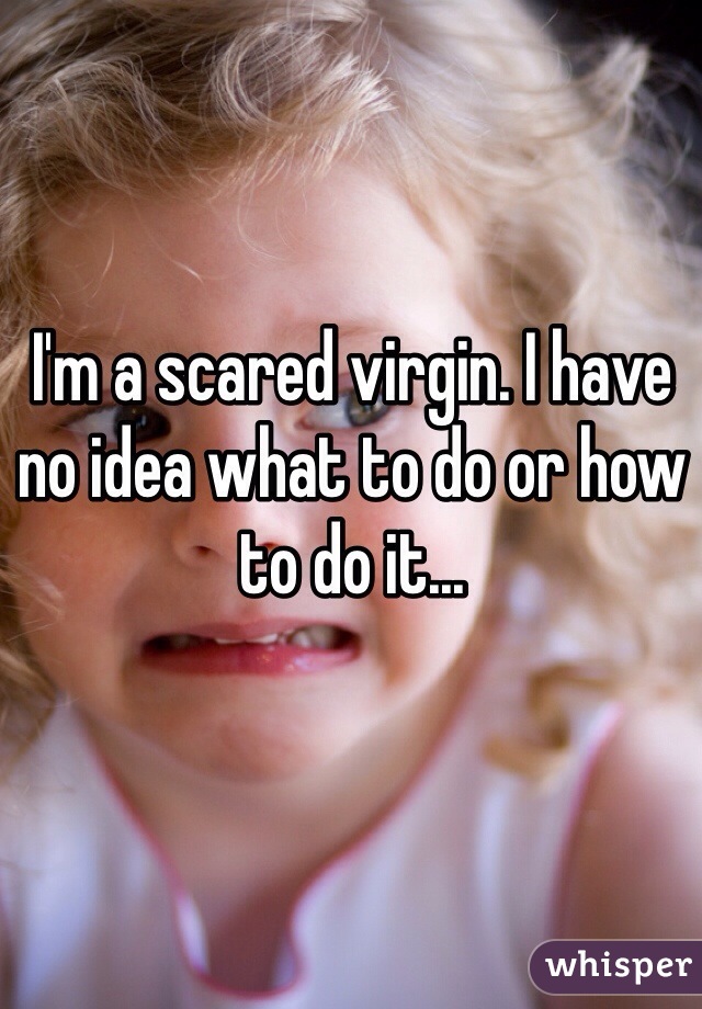 I'm a scared virgin. I have no idea what to do or how to do it... 