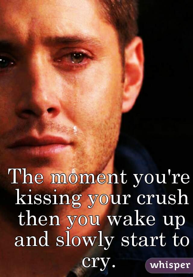 The moment you're kissing your crush then you wake up and slowly start to cry. 