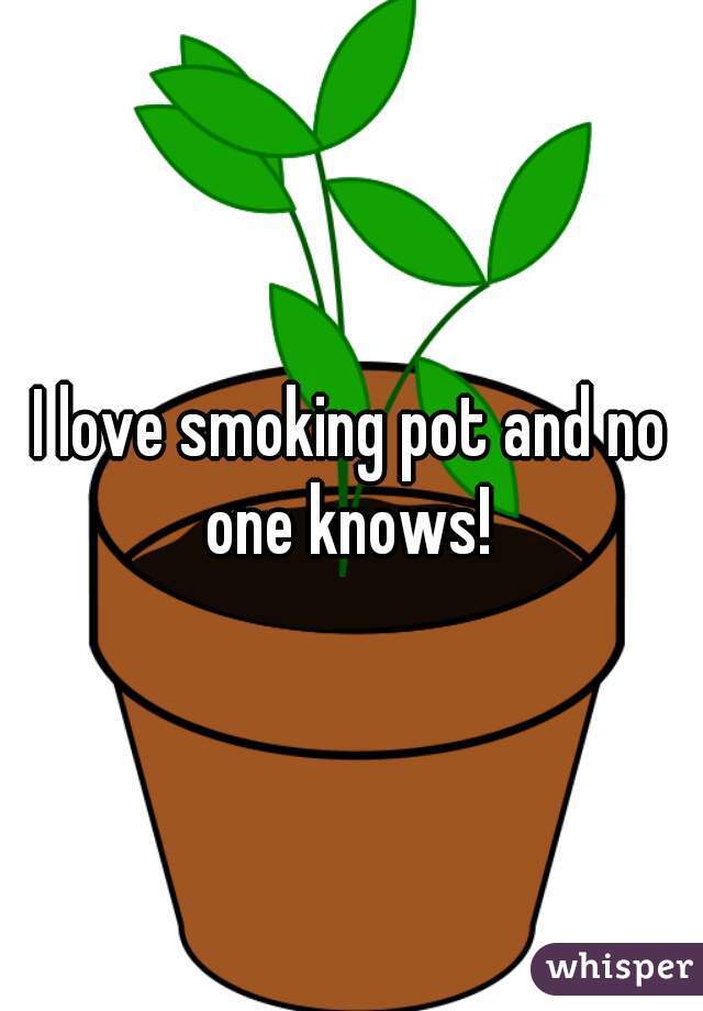 I love smoking pot and no one knows! 