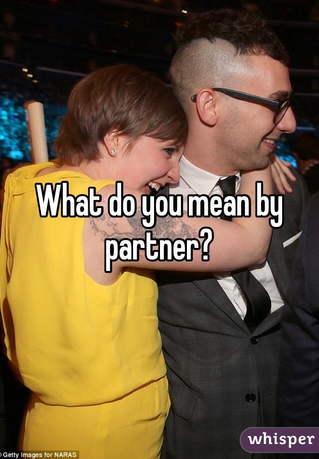 What do you mean by partner?