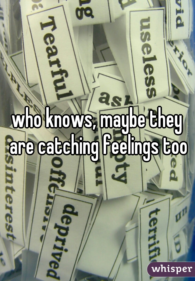 who knows, maybe they are catching feelings too