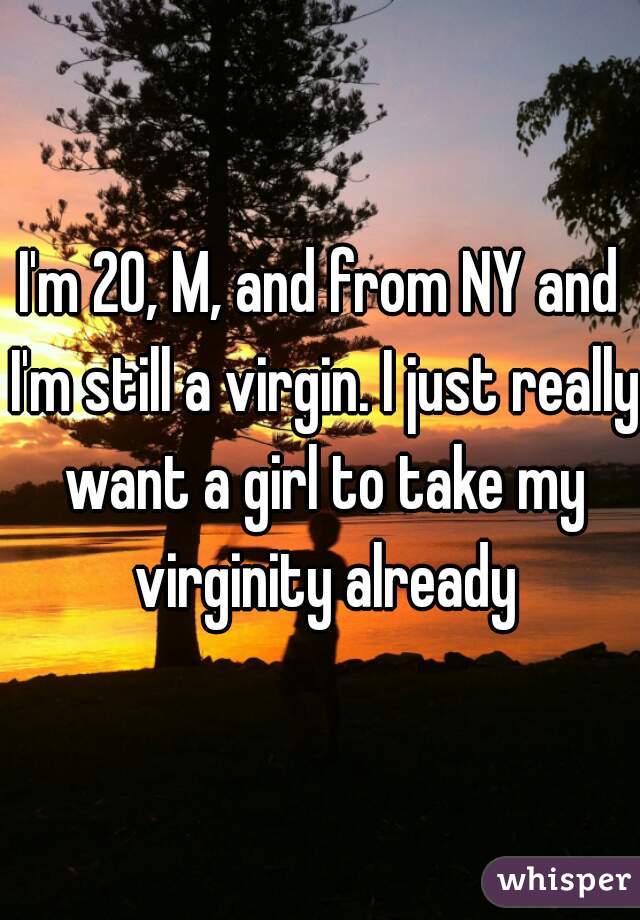 I'm 20, M, and from NY and I'm still a virgin. I just really want a girl to take my virginity already