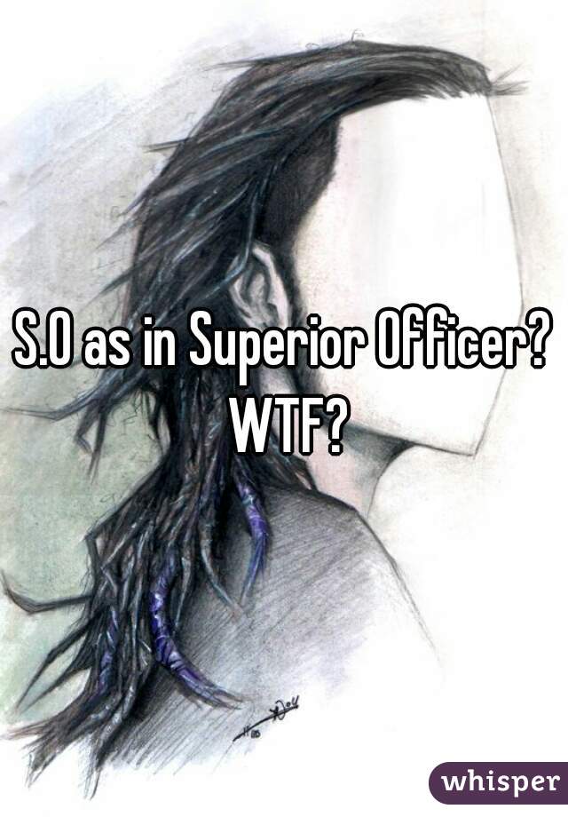 S.O as in Superior Officer? WTF?