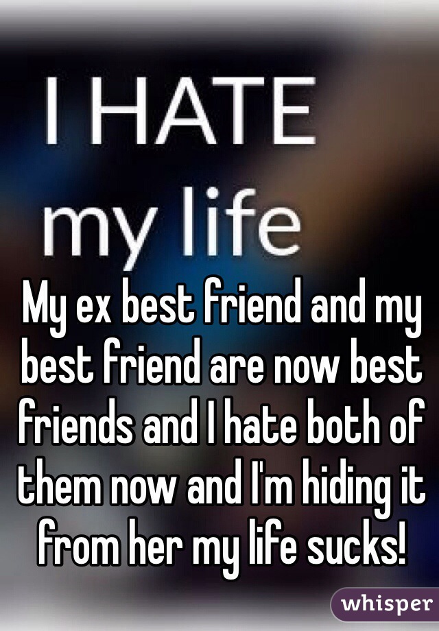 My ex best friend and my best friend are now best friends and I hate both of them now and I'm hiding it from her my life sucks!