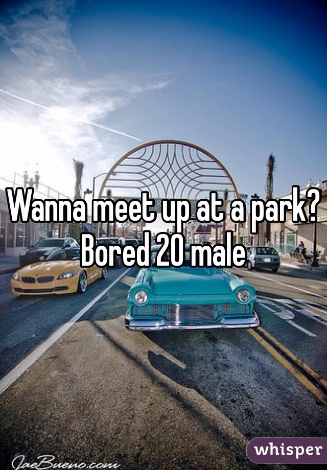 Wanna meet up at a park? Bored 20 male