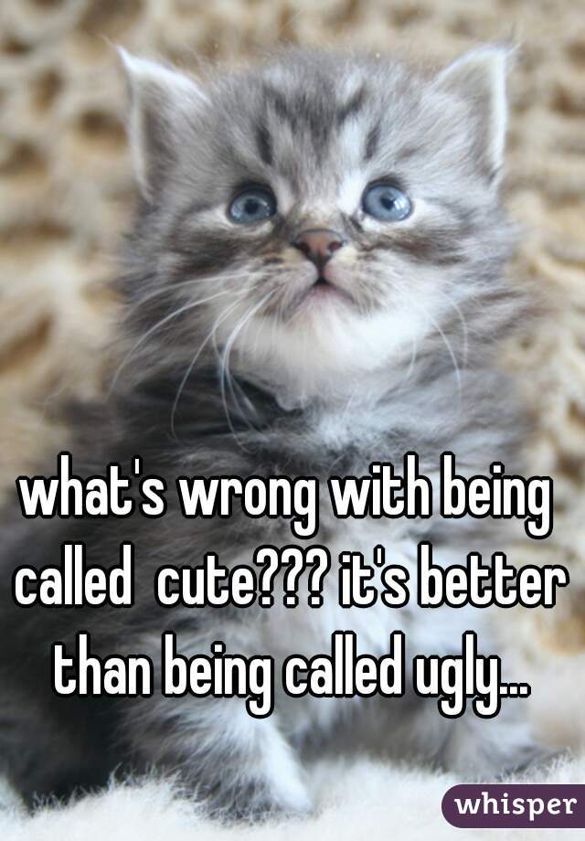 what's wrong with being called  cute??? it's better than being called ugly...