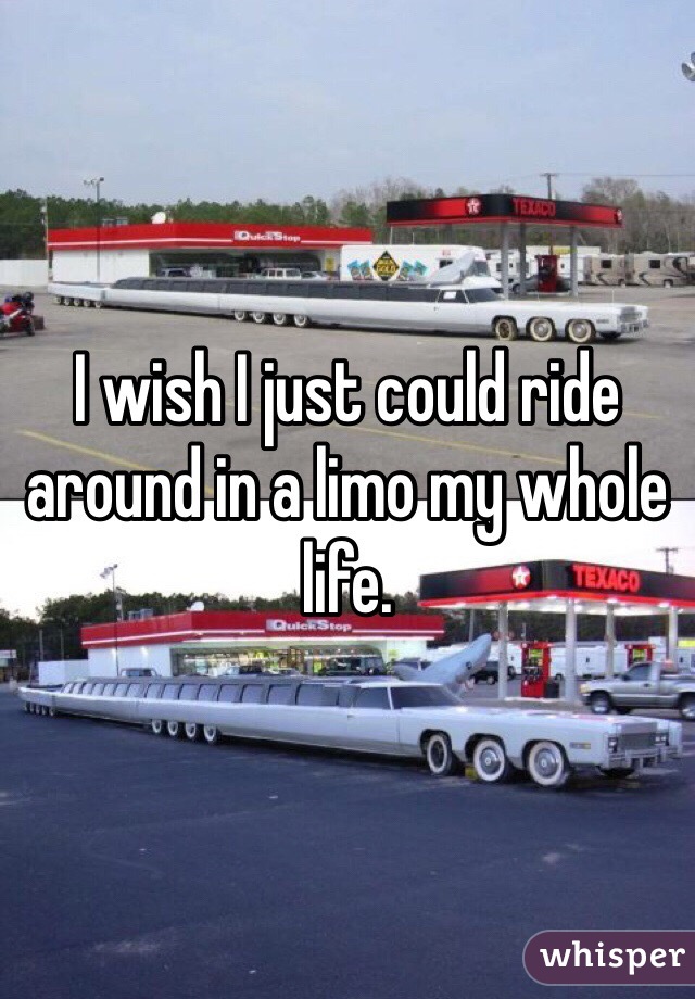 I wish I just could ride around in a limo my whole life.